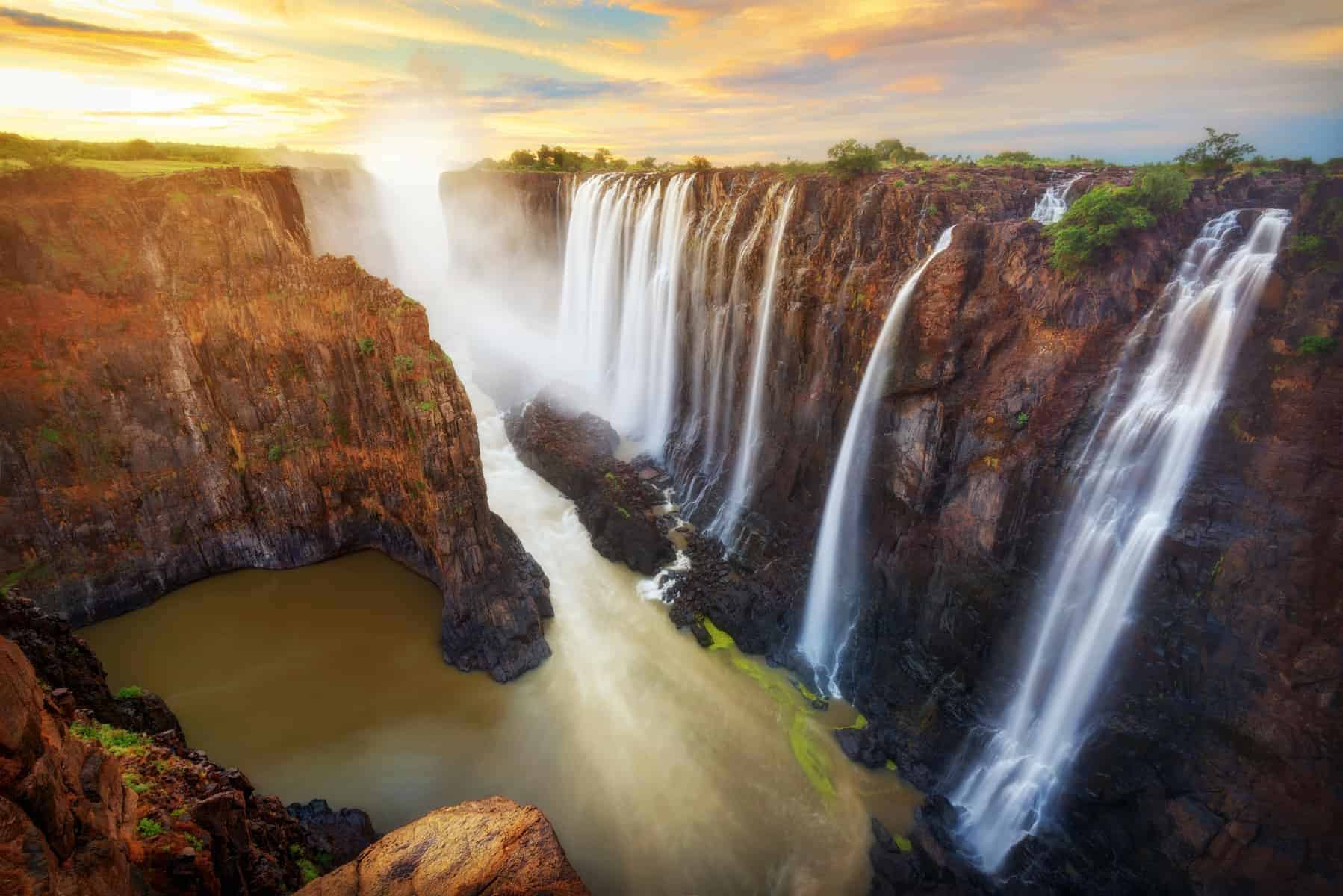 Victoria Falls i Zambia og Zimbabwe, enorme naturkræfter på spil