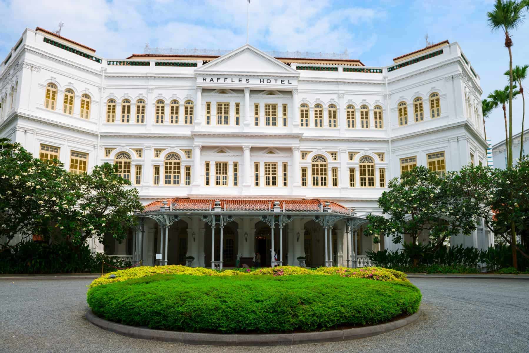 Singapore - September 08, 2012: The Raffles Hotel. Opened in 1899, it was named after Singapore's founder Sir Stamford Raffles.