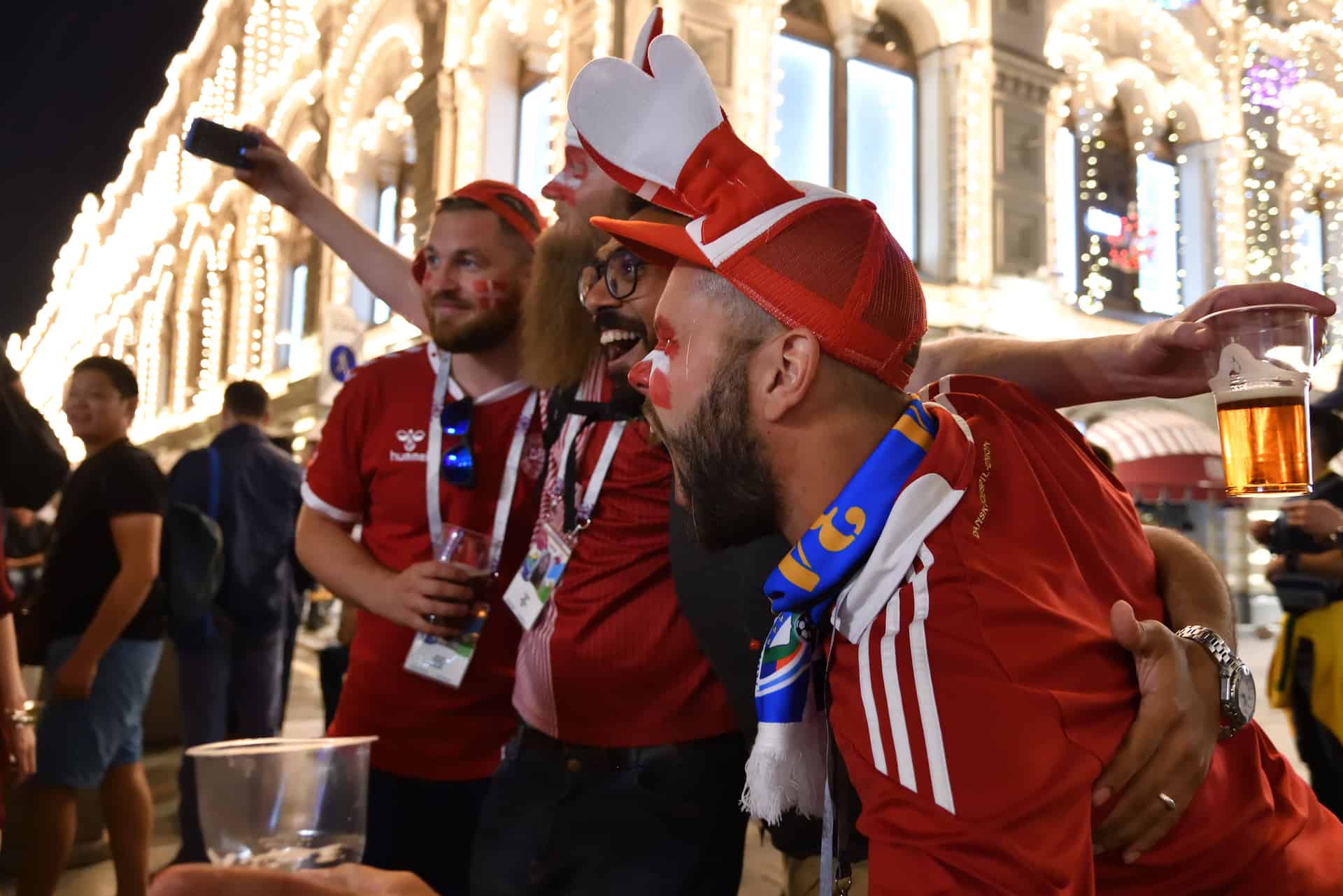 World Cup 2018, football fans on the streets of Moscow