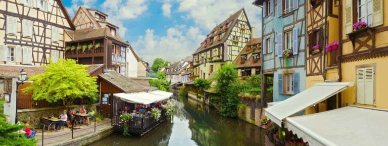Franske vindistrikter. Colmar, Alsace, Frankrig