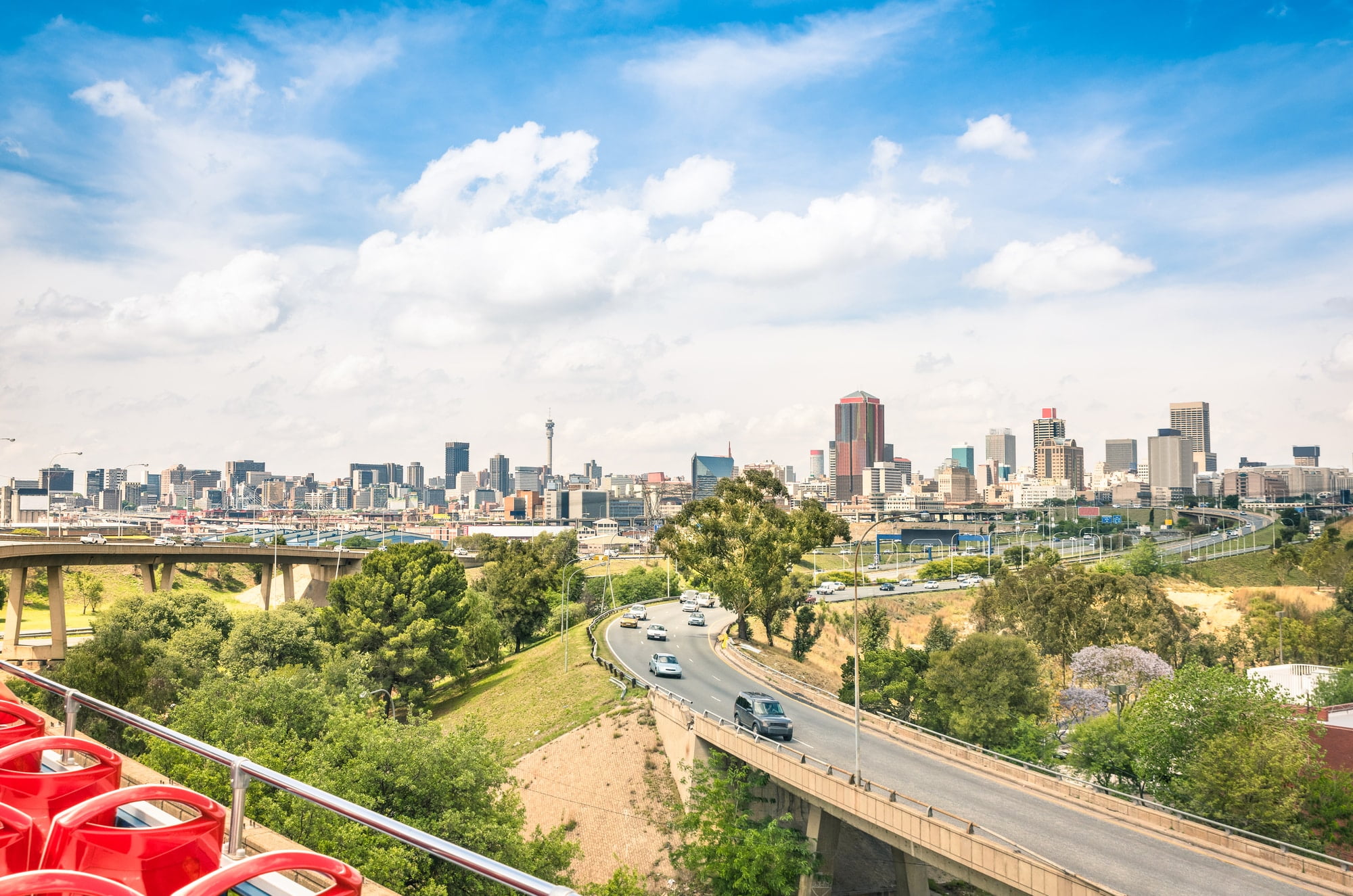 Johannesburg. South Africa, skyline from the highways 