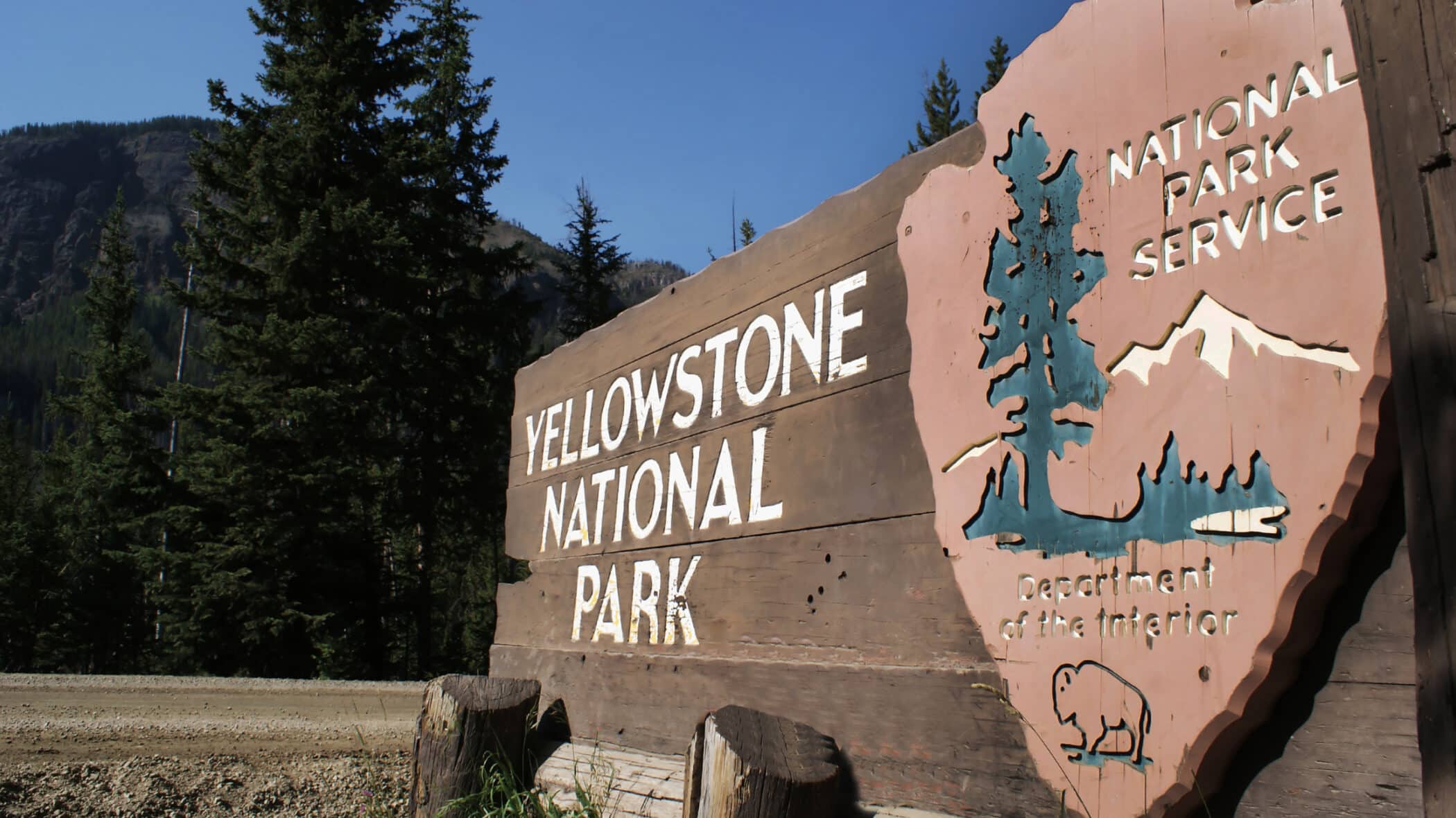 Yellowstone park skilt, USA