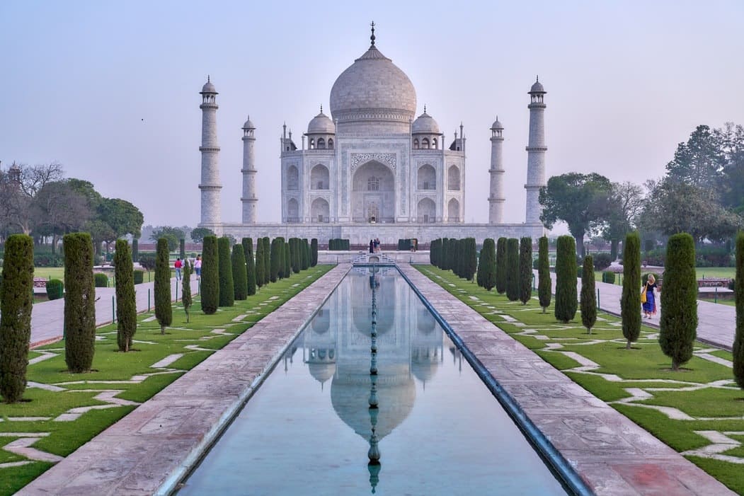 Agra, Taj Mahal, Landemærke, arkitektur, INDIEN, indisk, flod, februar