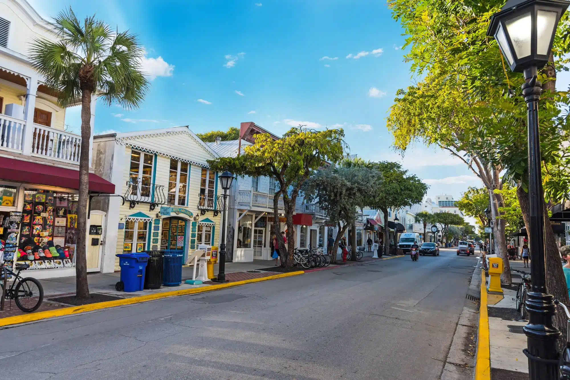 Key West, picturesque stores on Duval street, Florida