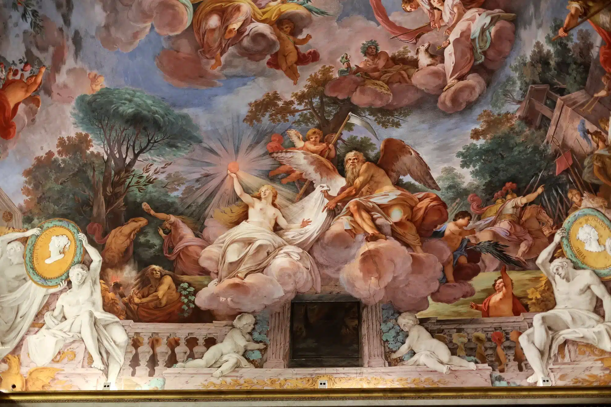 Kunst-maleri-af-loft-i-det-centrale-hal-i-Villa-Borghese-Rom