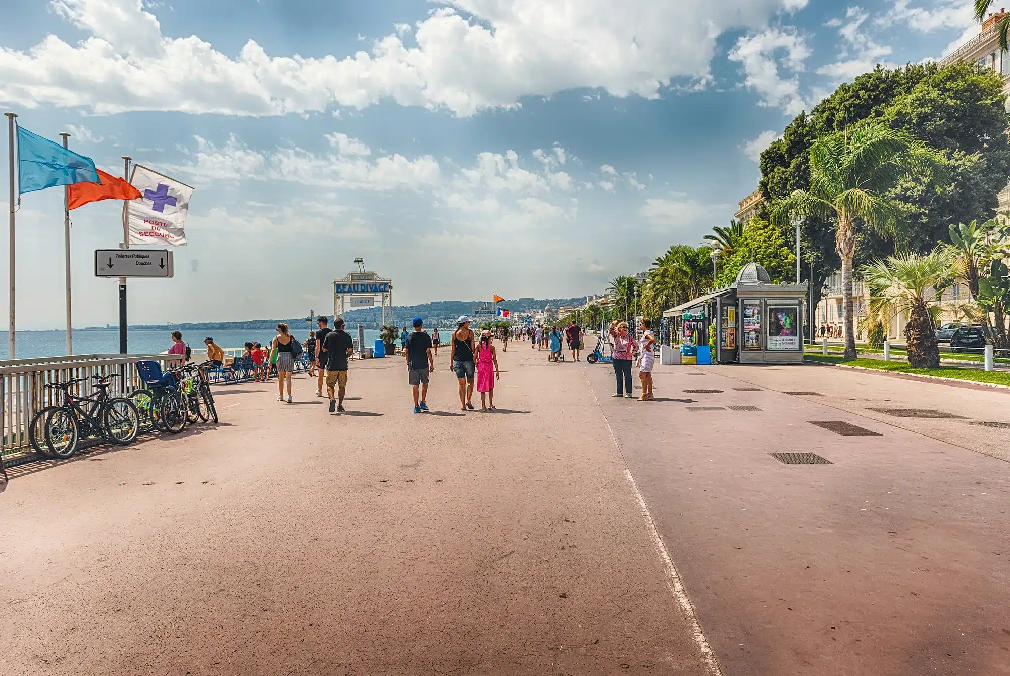 Promenade des Anglais, iconic walkway in Nice, Cote d'Azur, France