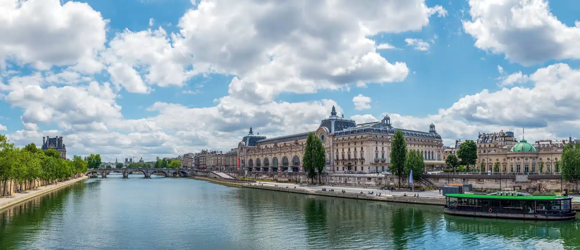 Panoramic of Musee d'Orsay and Seine river - Paris, France